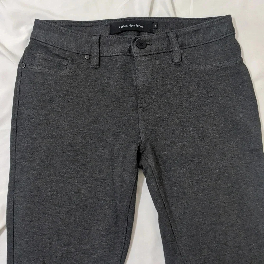 Calvin Klein Women's Stretch Ponte Pants, Color Charcoal Gray Size Various - Picture 4 of 12
